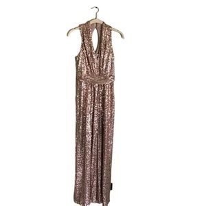 Badgley Mischka Collection Gold Sequin Gown Size 8